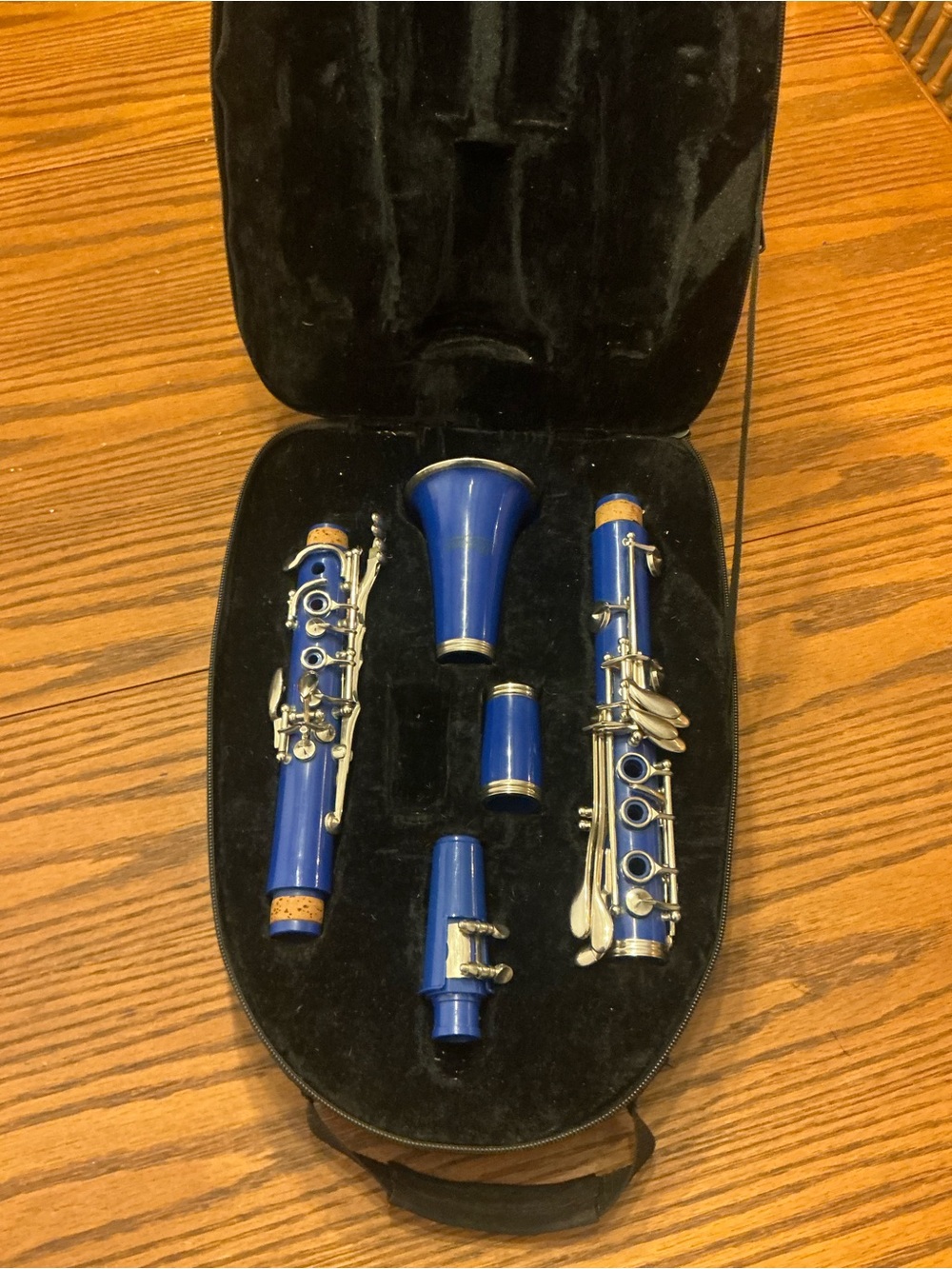 Blue Clarinet Parts Set with Silver-Tone Keys